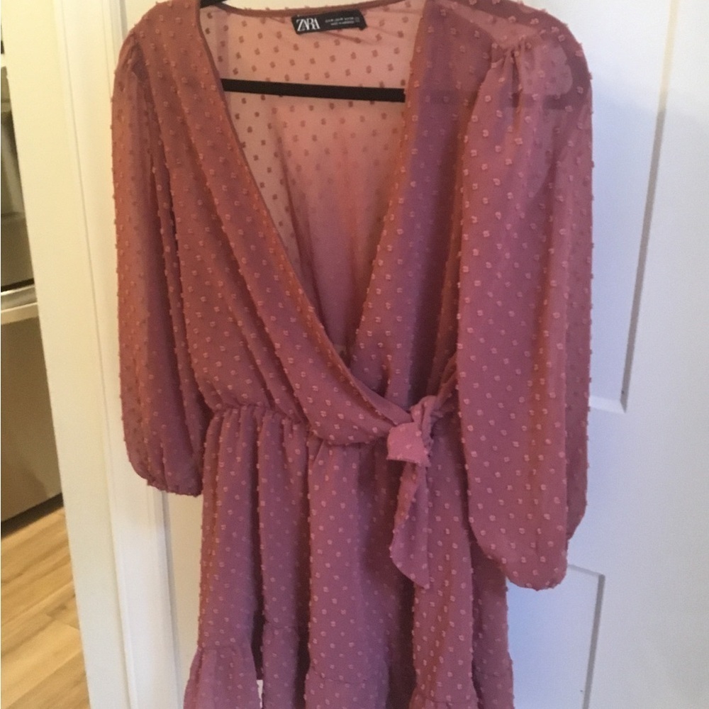 Zara Dusty Pink Polka Dot Romper Size Medium